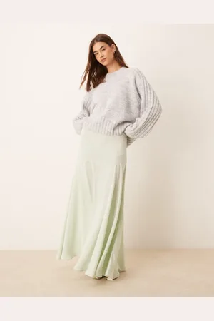 ASOS Volume maxi skirt in sage