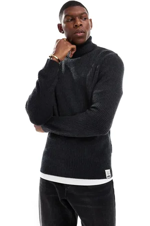 Only & Sons Roll neck jumper in dark