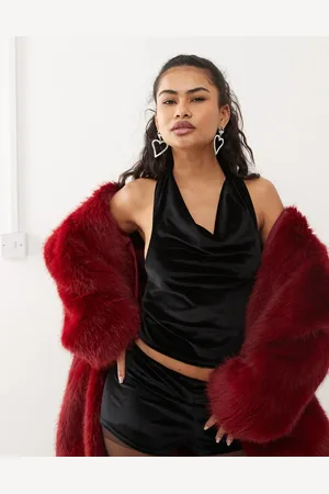 Reclaimed Velvet halterneck top co-ord in