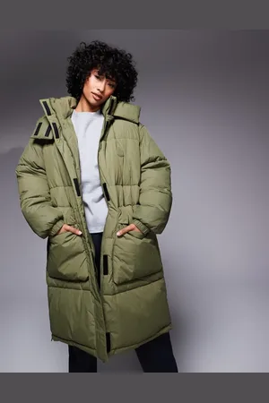 Hugo Blue Flavia longline puffer jacket in dark
