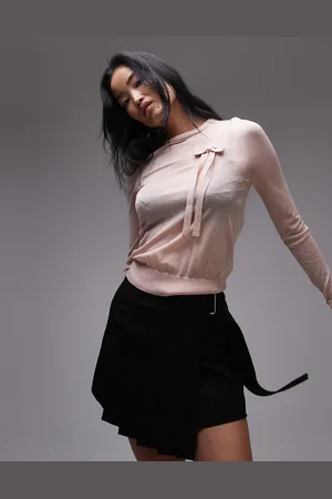 & OTHER STORIES Sheer fine knit sweater with bow detail in