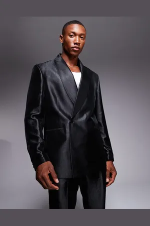 ASOS Slim fit shawl neck suit jacket in metallic fabric