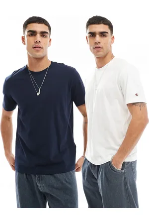 Champion 2 pack t-shirts in white and navy