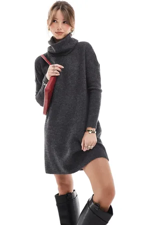 ONLY Roll neck knitted jumper dress in