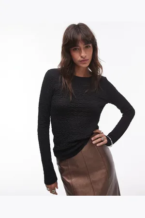 & OTHER STORIES Smocked jersey fitted top with long sleeves in