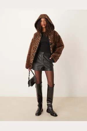 MANGO Reversible leopard fur jacket in