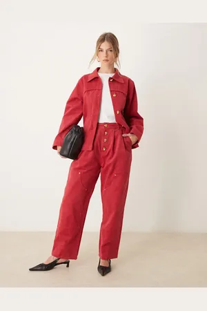 Ghospell High waisted denim jeans co-ord in