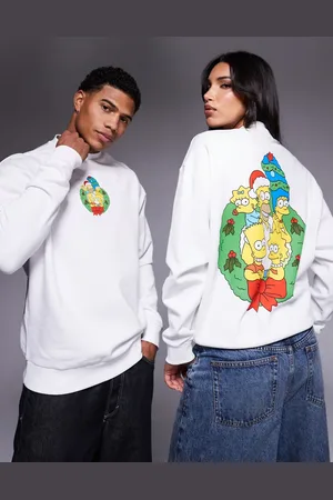 ASOS Unisex oversized Christmas sweatshirt with The Simpsons prints in