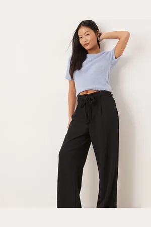 VILA Tie waist wide leg trouser in