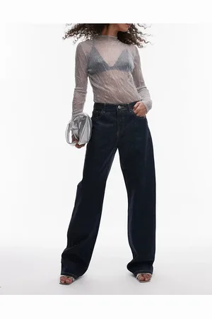 MANGO Glitter front jeans in indigo