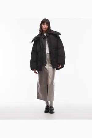 Topshop Mid length puffer coat in