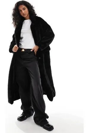 Pull&Bear Faux fur longline coat in