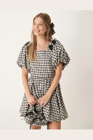 Sister Jane Dream check print mini dress co-ord in and white