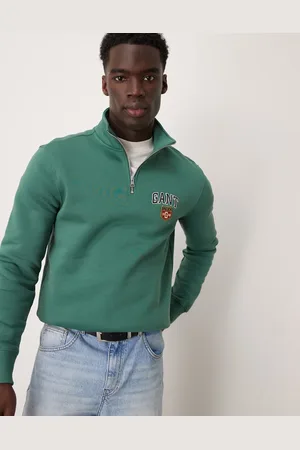 GANT Varsity logo half zip sweatshirt in