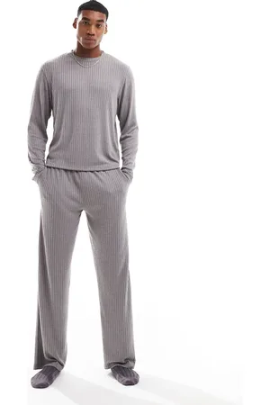 ASOS Loungewear set with long sleeve boxy t-shirt in dark