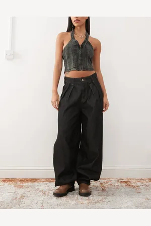 COLLUSION Baggy pleated jeans in rinse wash