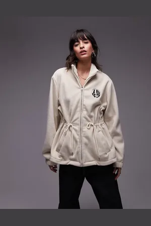 Résumé Resume zip up fleece with tie waist in creme