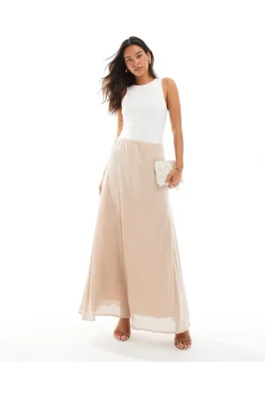 Threadbare Sparkly velvet maxi skirt in dusty