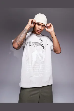 Liquor N Poker Renaissance graphic t-shirt in beige
