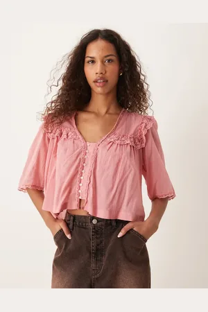 Free People Luna cropped boho blouse in