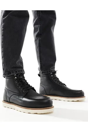 ASOS Lace up boot in leather with contrast sole