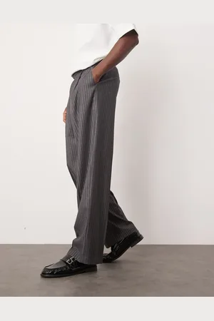 ASOS Smart wide leg metallic pinstripe trousers in