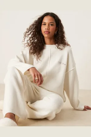 Six Stories Knitted oversized jumper co-ord in cream