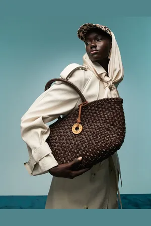 Bimba y Lola Plaited shopper bag in chocolate