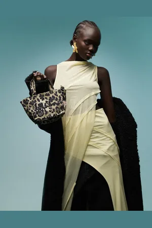 Bimba y Lola Mini tote bag in khaki leopard