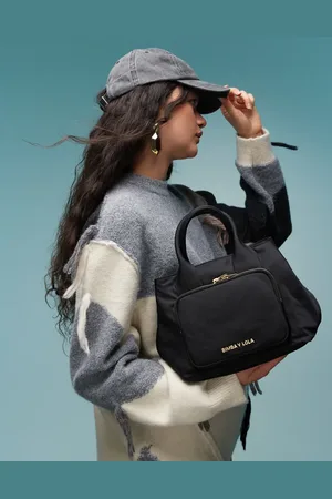 Bimba y Lola Nylon grab handle bag with detachable strap in