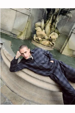 Bershka Collection checked jacket co-ord in
