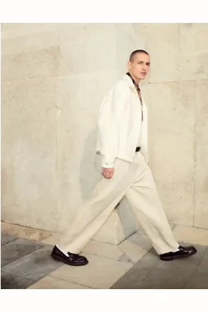 Bershka Collection tailored trouser in sand