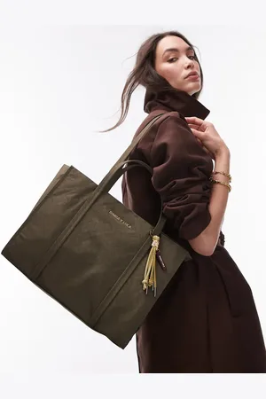 Bimba y Lola Large nylon shopper bag in khaki