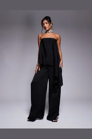 ASOS Bandeau overlay satin jumpsuit in
