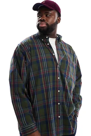 Ralph Lauren Big & Tall icon logo check madras shirt in dark