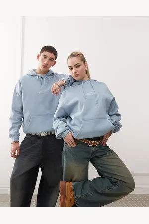 Dr Denim Unisex Damien heavyweight hoodie with front logo in dove