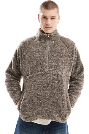 Cotton On Cotton On quarter zip teddy fleece pullover in putty