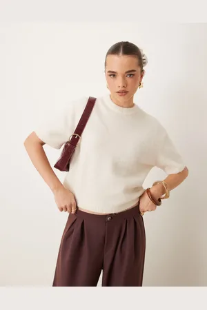 Gina Tricot Short sleeve knitted jumper in warm