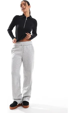 Pull&Bear Boyfriend foldover waist wide leg jogger in