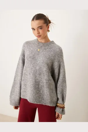 Gina Tricot Super Soft knit oversized sweater in dark melange