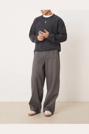 ASOS Super baggy trousers with panelling in charcoal