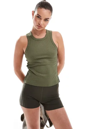 adidas Adidas Training rib tank top in olive