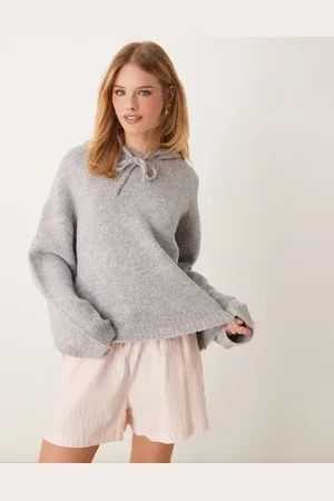 Gina Tricot Super Soft fluffy knit oversize hoodie in melange