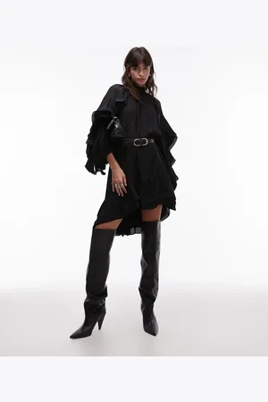 & OTHER STORIES Long sleeve floaty midi dress with ruffle detail in