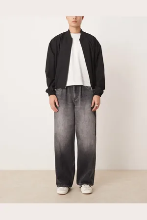 ASOS Super baggy jeans with tie waistband in wash