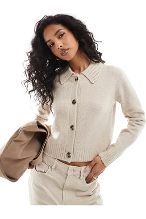 Threadbare Knitted collar detail jumper in oat