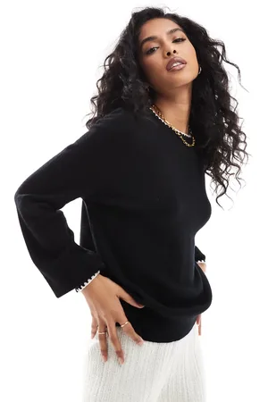 Threadbare Knitted jumper with white contrast trim