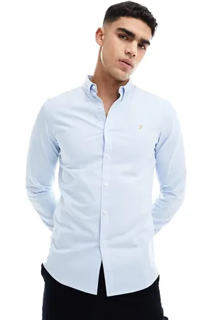 Farah Brewer slim fit long sleeve shirt in