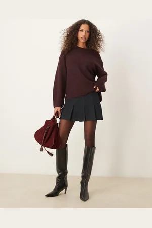 Gina Tricot Soft knit sweater in dark wine burgundy