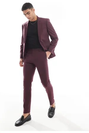 ASOS Skinny suit trousers in burgundy